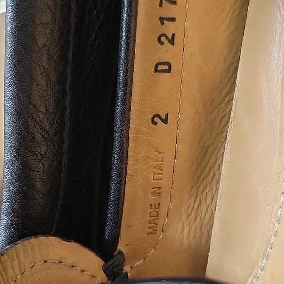 Prada Milano Black Pebbled Leather Penny Loafers Driver Shoes Logo Men's 5 GUC - Picture 10 of 13